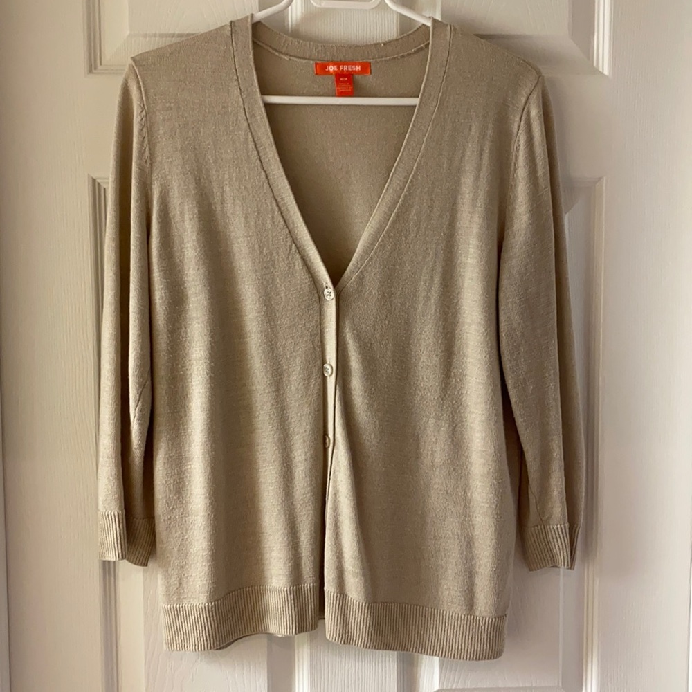 Acrylic lightweight button up sweater - si…